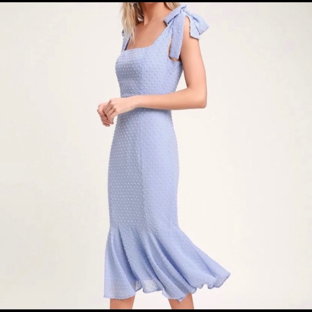 Lulus Bimini Periwinkle Blue Midi Dress